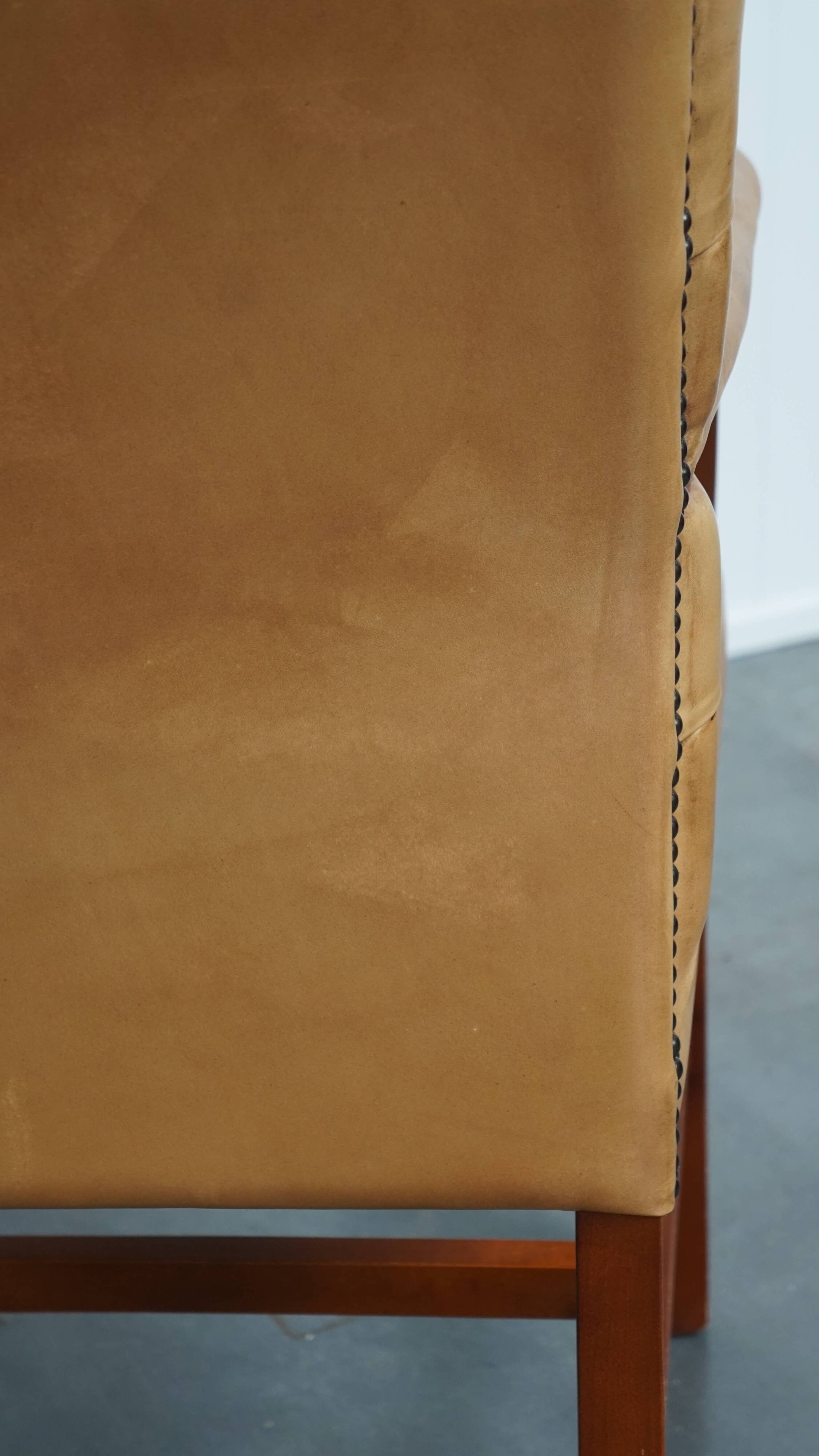 Cowhide Leather Chesterfield Dining / Side Chair in English Style