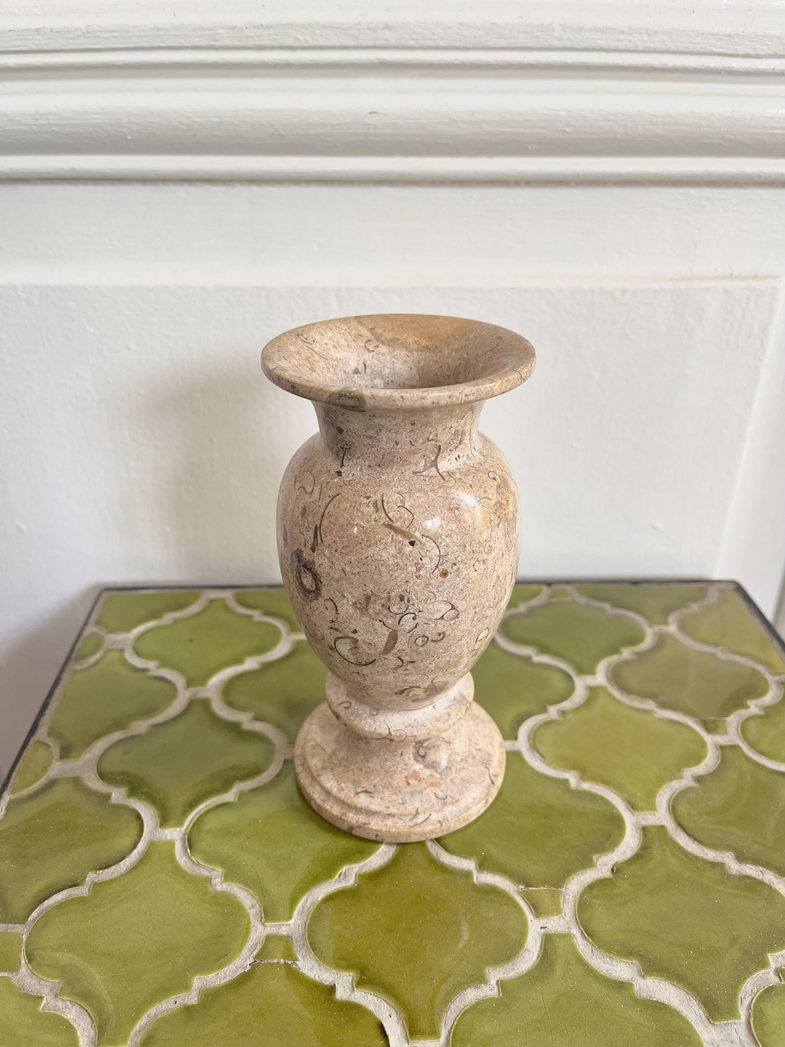 Marbled stone vase