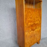 Art Deco secretary in walnut and walnut bramble