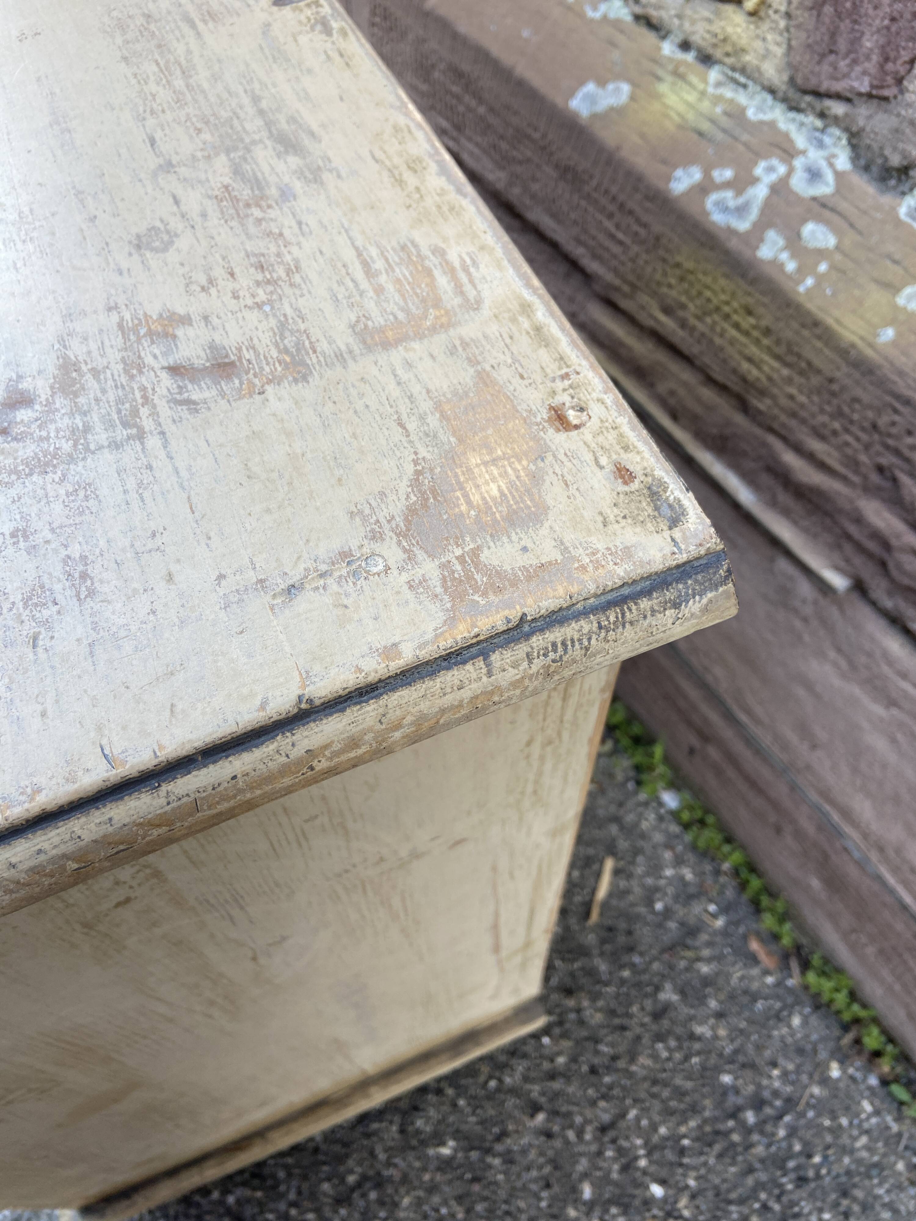 Small rustic alsatian furniture circa 1900 painted fir buffet craft furniture popular art sideboard