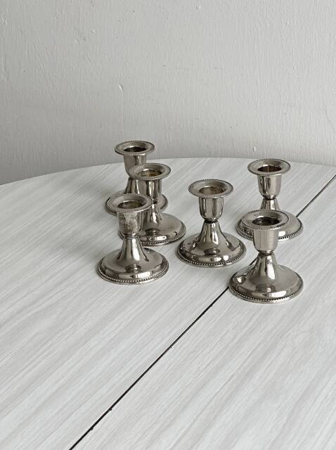 Antique metal candlesticks