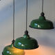 Abat jour emaillé lampe industrielle vert bouteille