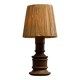 Mid-Century Accent Table Lamp in Solid Oak and Patinated Brass
