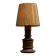 Mid-Century Accent Table Lamp in Solid Oak and Patinated Brass