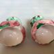 Pair of majolica egg cups