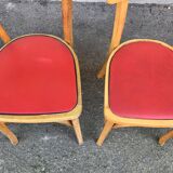 Set of 6 chairs bistrot skai red light wood