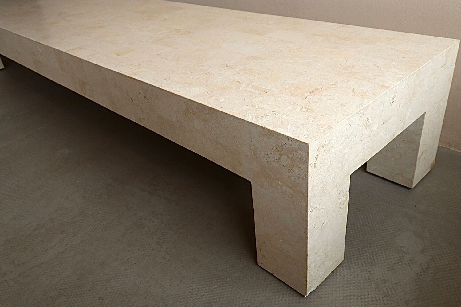 Coffee table in travertine inlay
