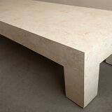 Table basse en travertin incrustation