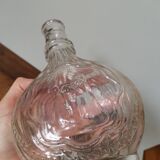 Vintage molded glass decanter bottle religious water of la salette