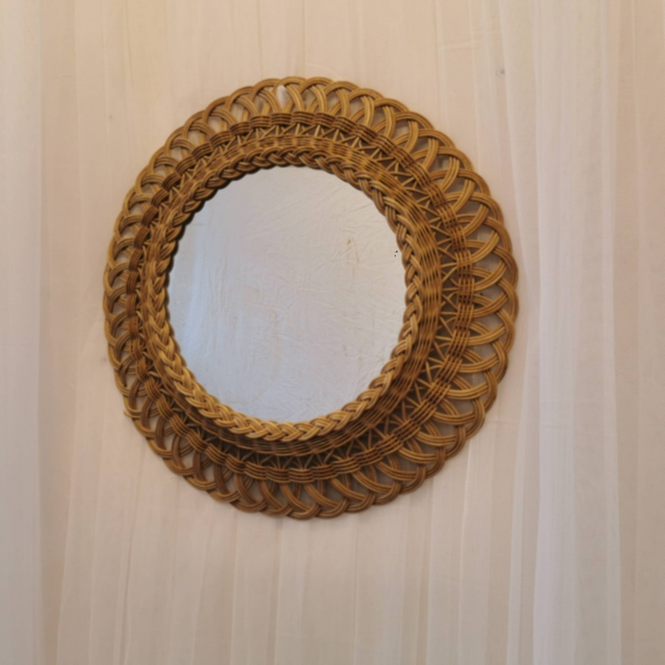 Rattan wall mirror