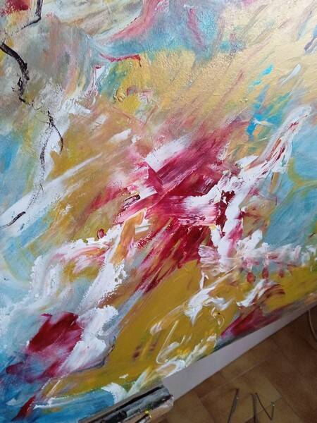 Painting 145cm Acrylic on panel surrealism white bear