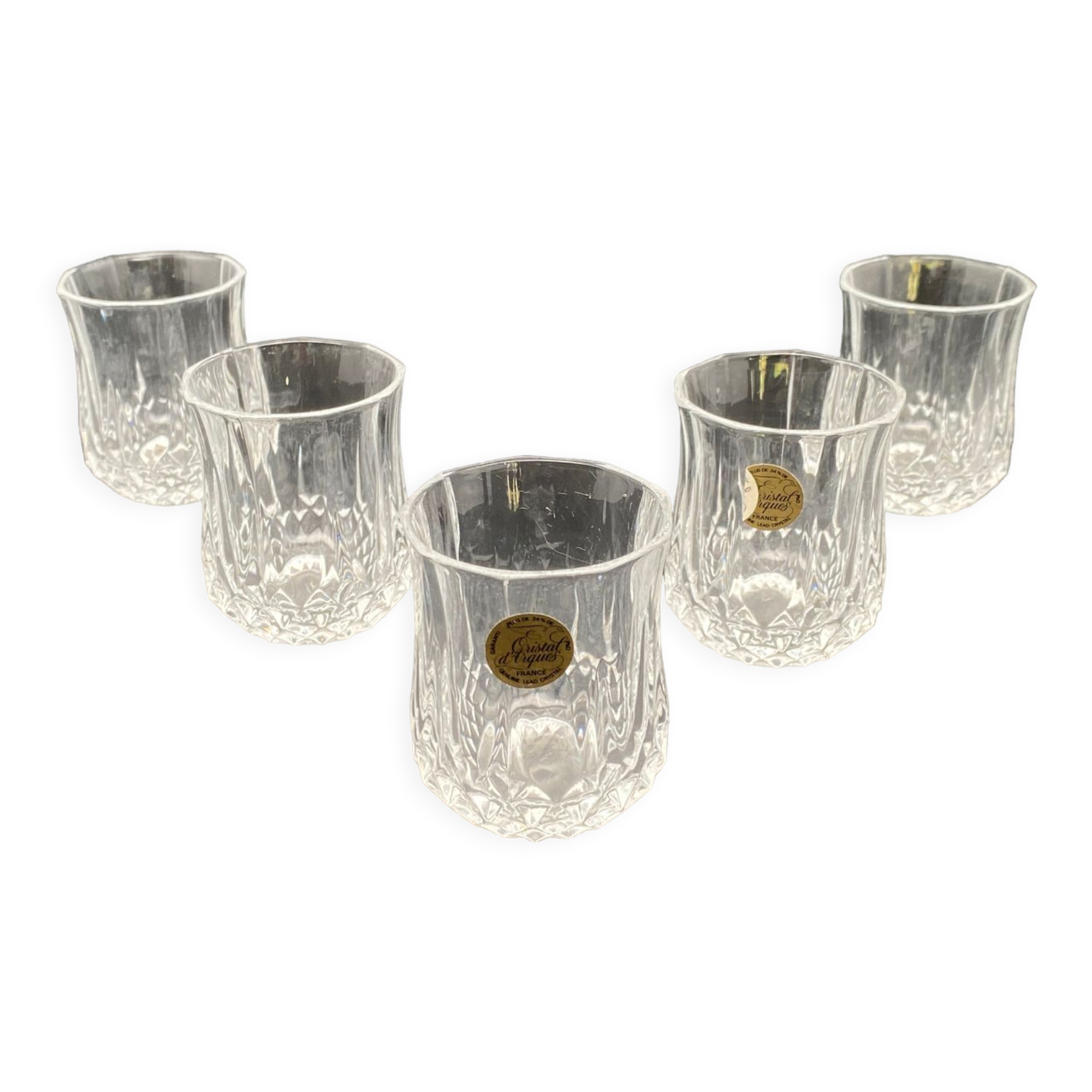 Strong alcohol glasses in Cristal d'Arques