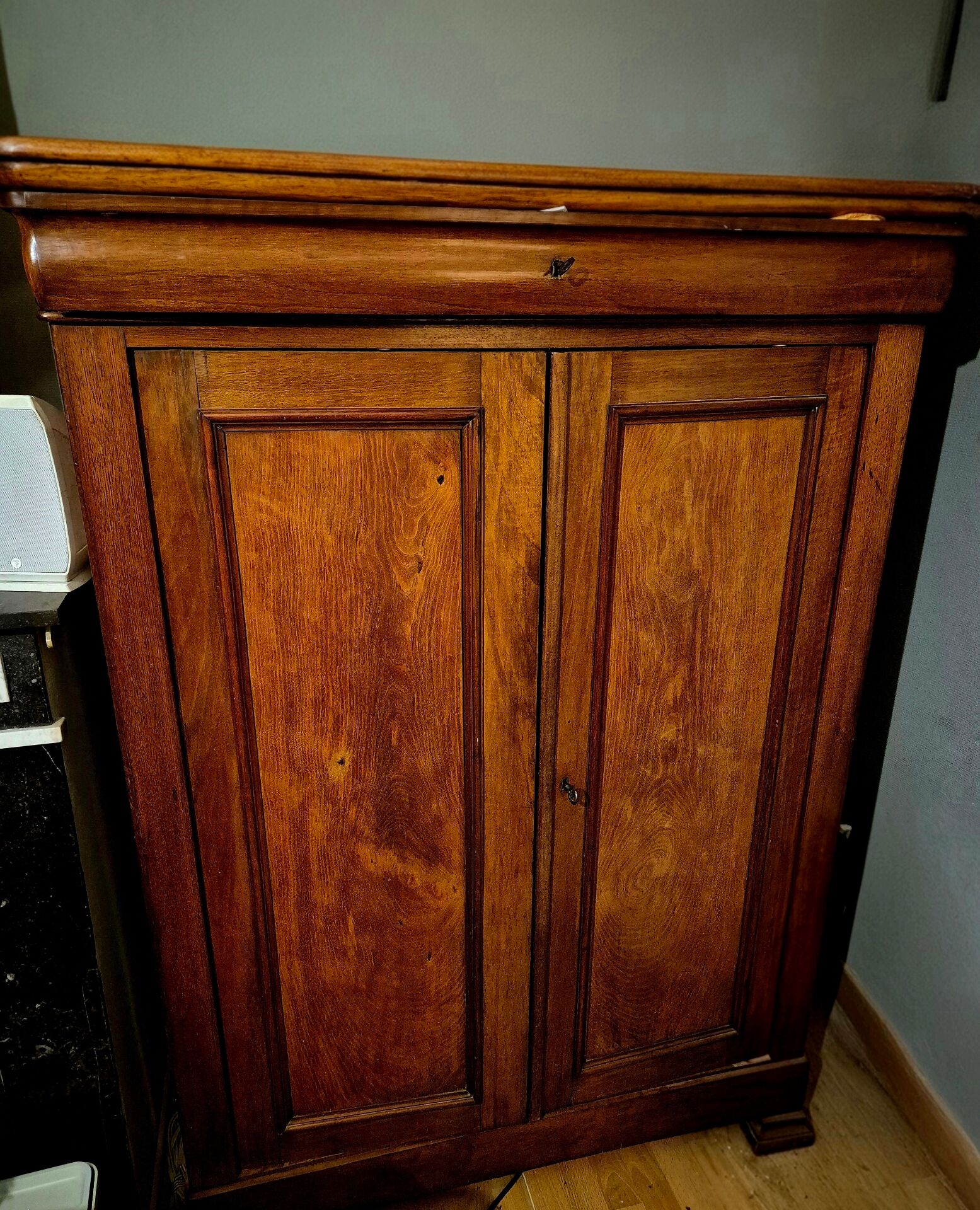 Louis Philippe Wardrobe Cabinet Mahogany 19th Century