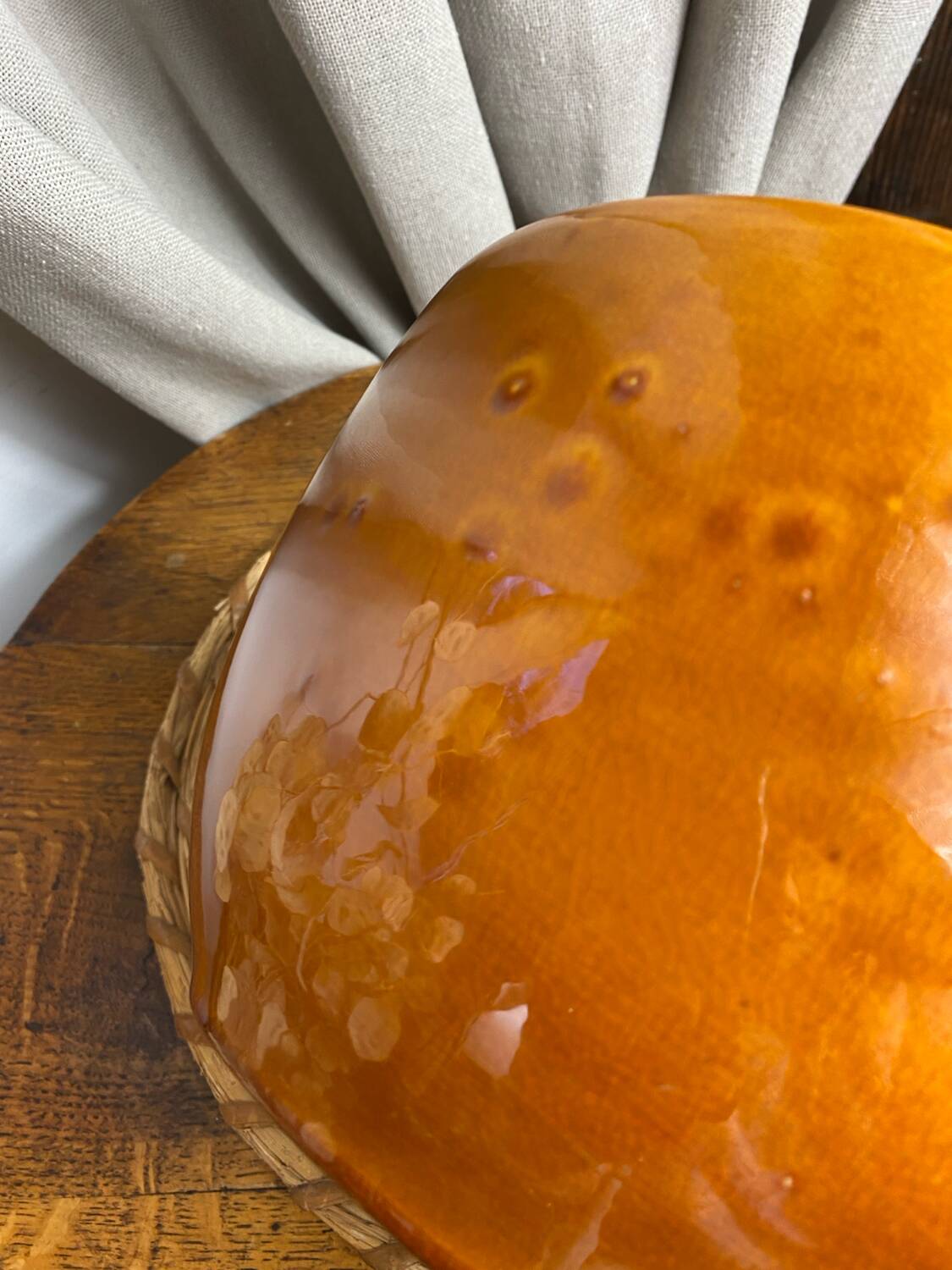 Glazed ceramic salad bowl