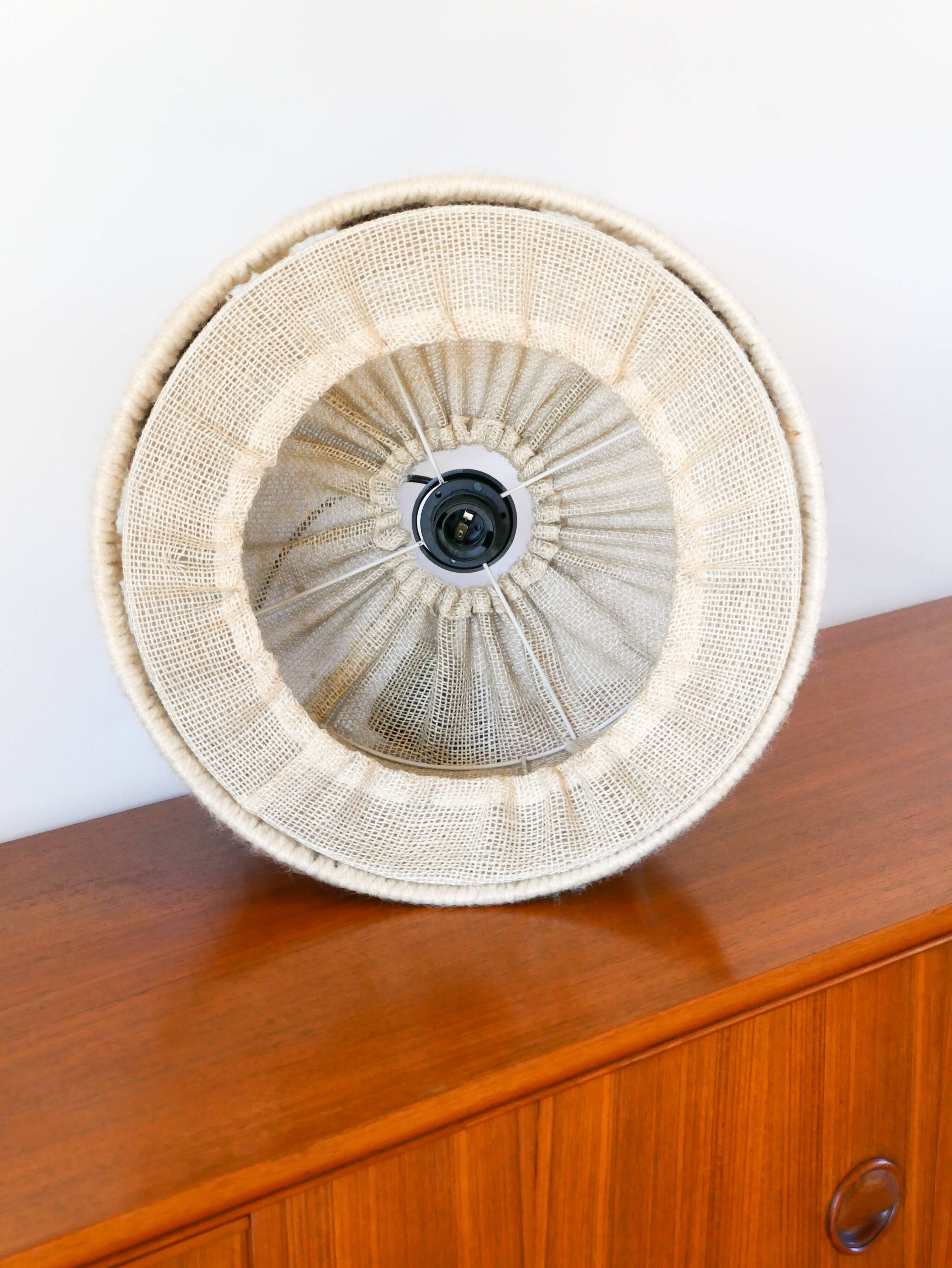Round wool pendant with geometric patterns, Beige, Design, 1970