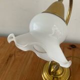 Vintage brass and opaline lamp
