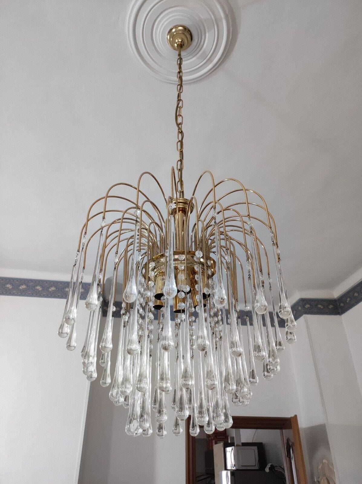 Large Sized Murano Waterfall Chandelier