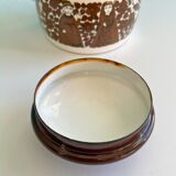Mid Century Arabia Finel Ritari kettle, brown & white, Raija Uosikkinen, Kaj Franck