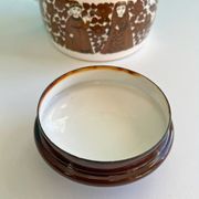 Mid Century Arabia Finel Ritari kettle, brown & white, Raija Uosikkinen, Kaj Franck