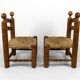 Pair of low straw chairs  circa 1940