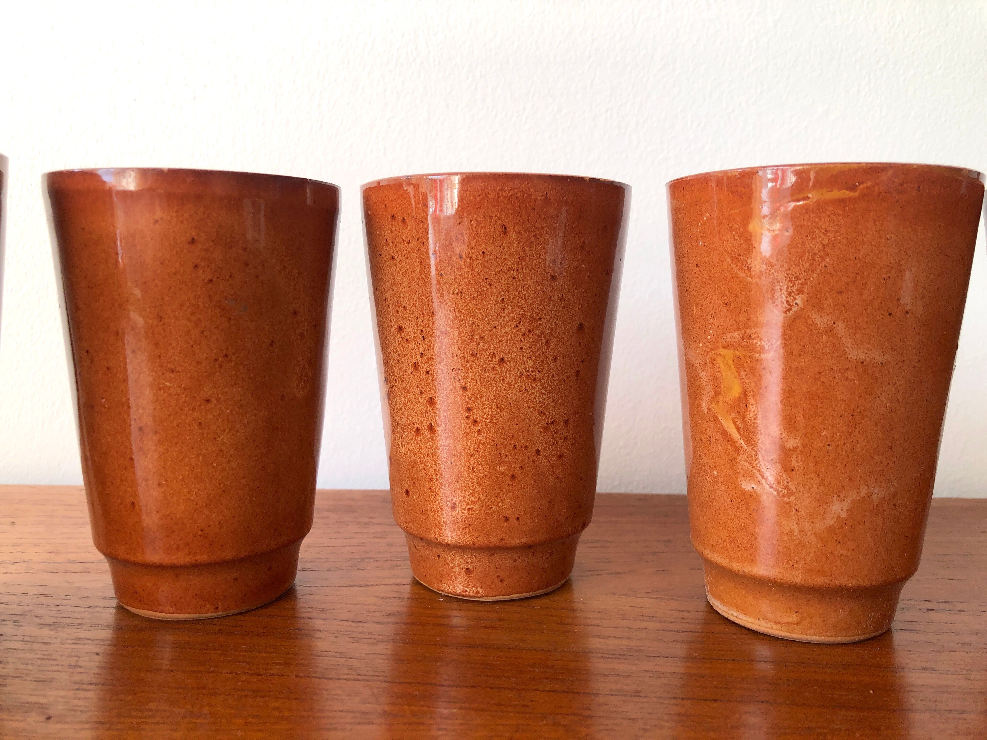 Digoin cups in glazed stoneware