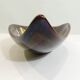 Vintage decorative dish in brown and yellow glazed ceramic from the 70s