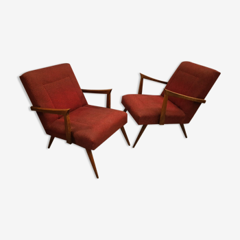 Pair of vintage cocktail armchairs 60s