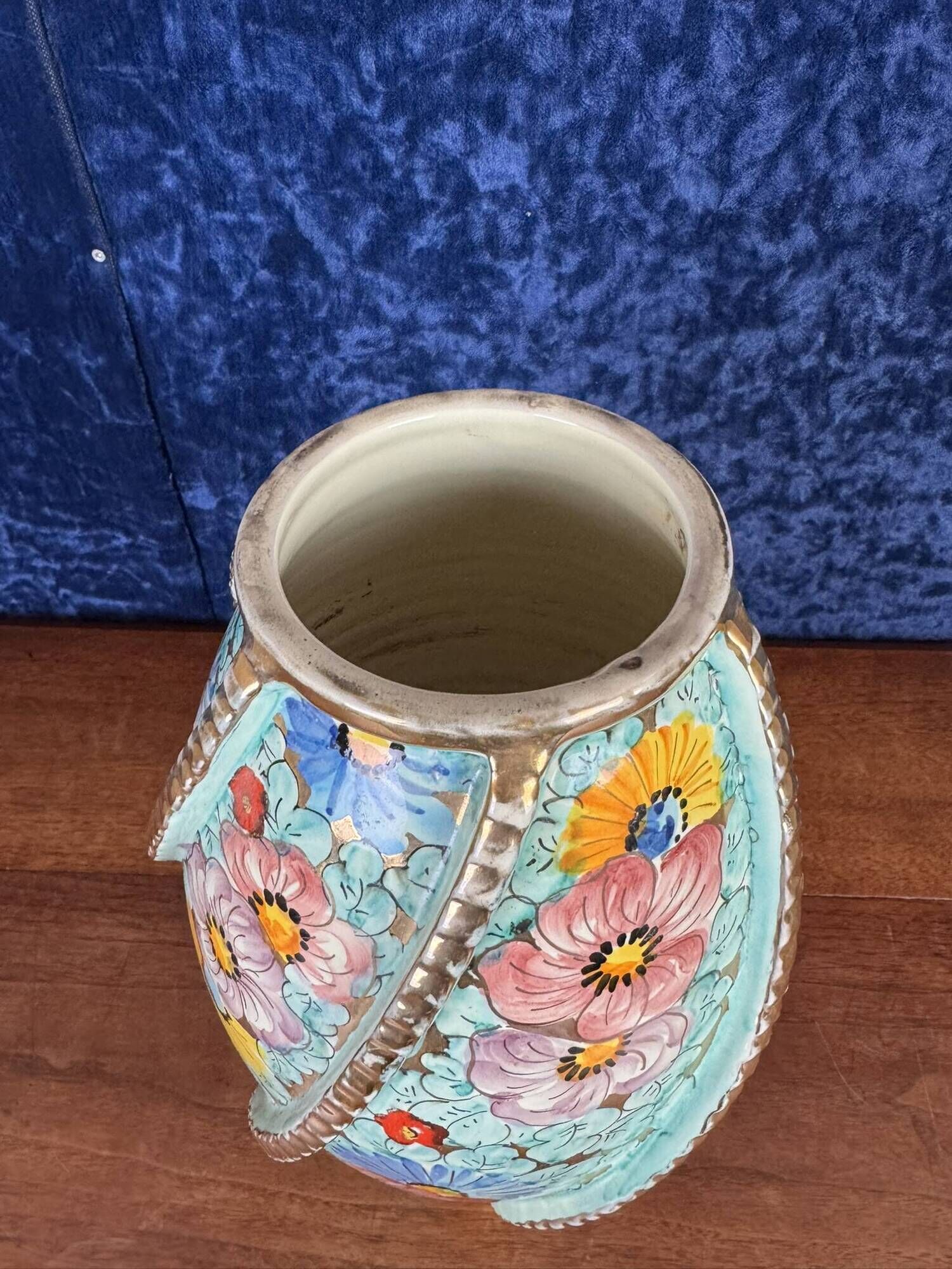 Santucci Deruta: large ceramic vase from the Art Deco period around 1940
