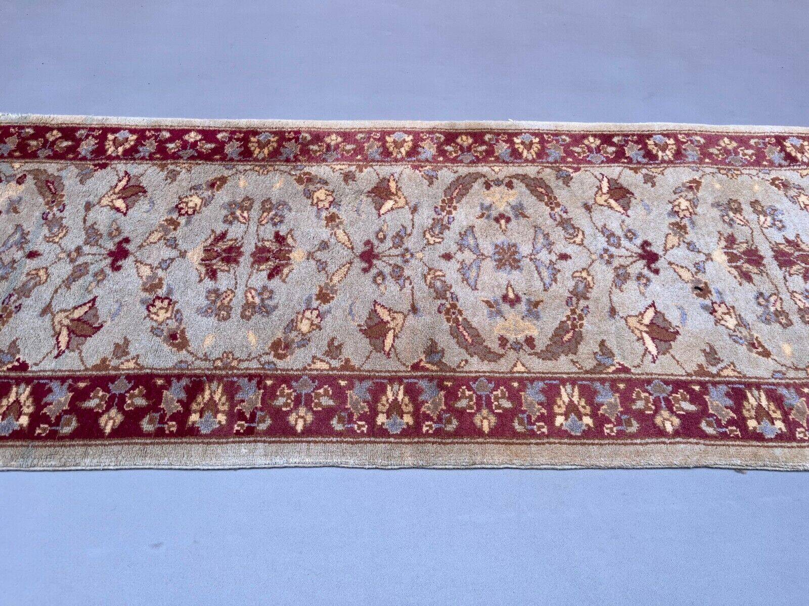 Very long tribal runner 440x82 cm tribal rug, beige, blue, vintage 2506