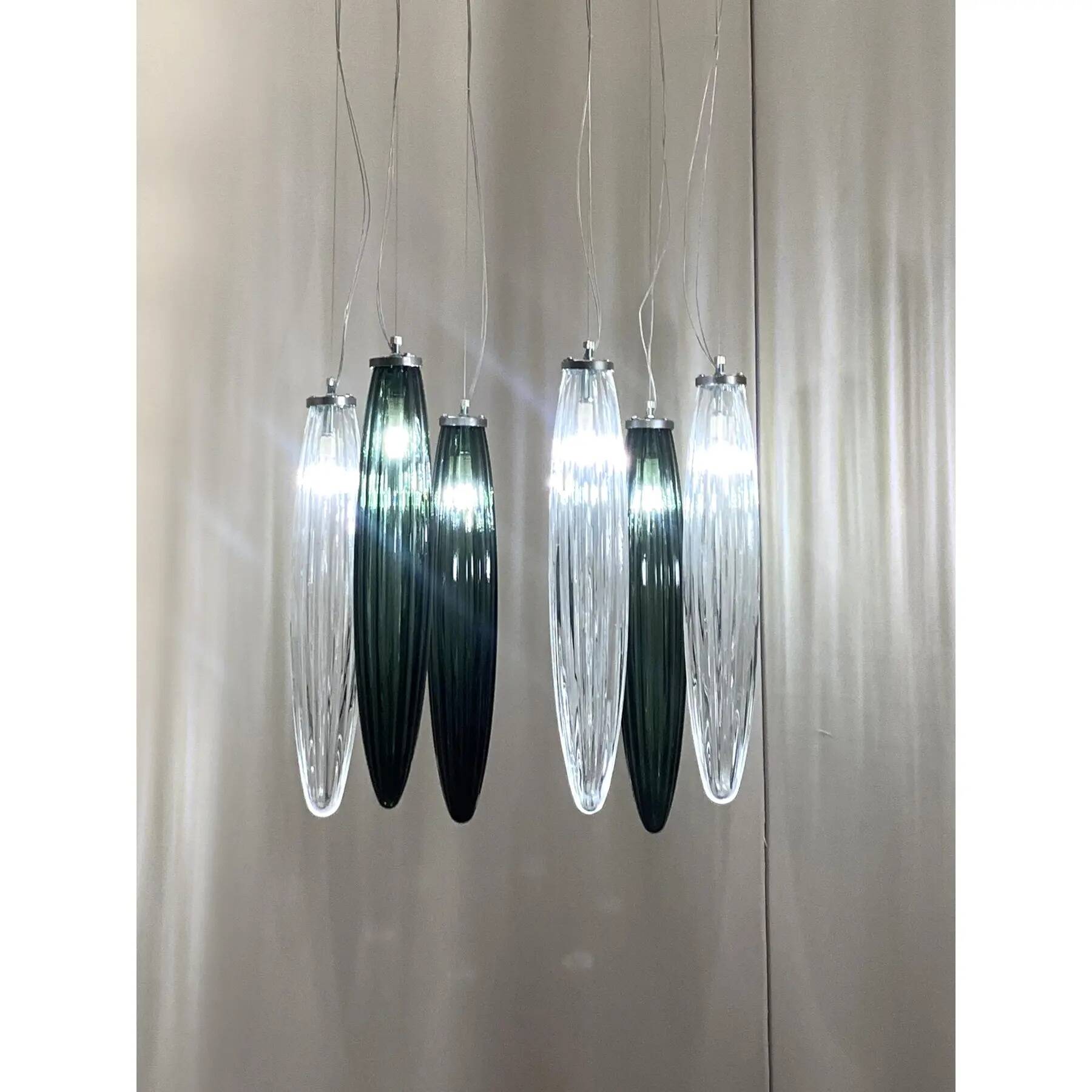 Contemporary Luxury Italian Green "Swords" Murano Glass Little Cascade by S