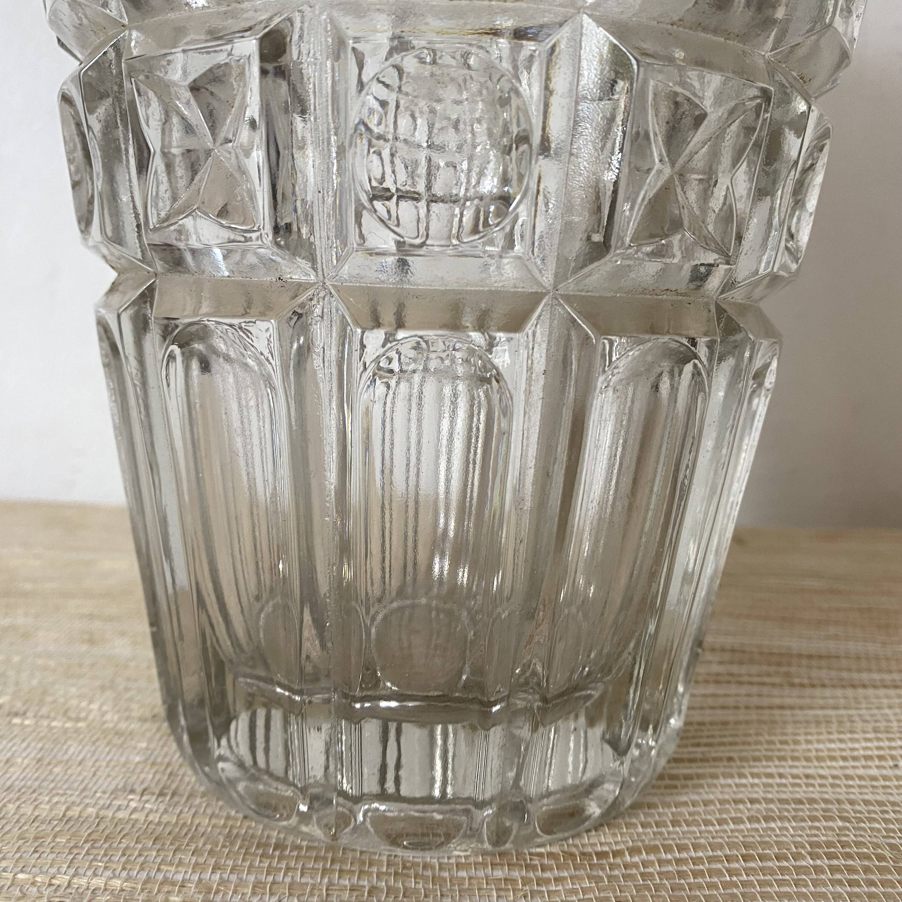 70s glass vase, 30 cm