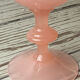 Goblet, stemmed glass in pink opaline, Portieux