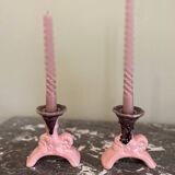 Pair of ceramic candlesticks