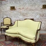 Sofa in natural wood style Louis XV XIX th century