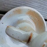 Pair of stoneware candle holders