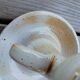 Pair of stoneware candle holders