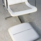 Armchair "Space Age"". Steel and imitation leather. Swivel. France, 70s