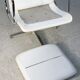 Armchair "Space Age"". Steel and imitation leather. Swivel. France, 70s