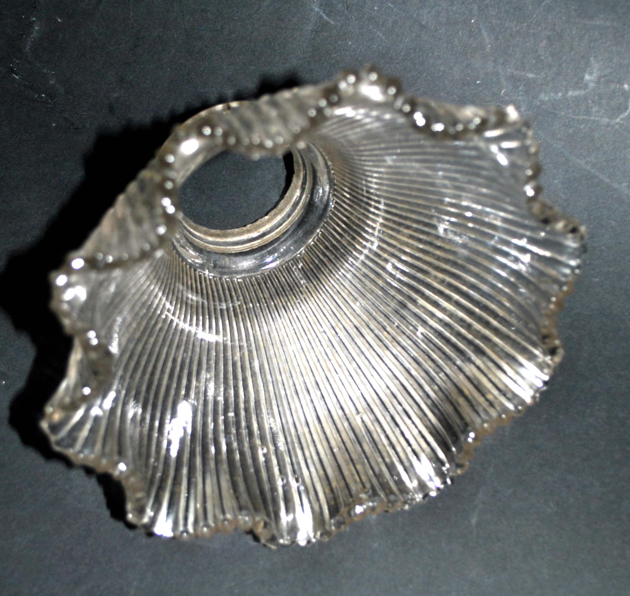 Tulip Striated molded pressed glass lamp cup