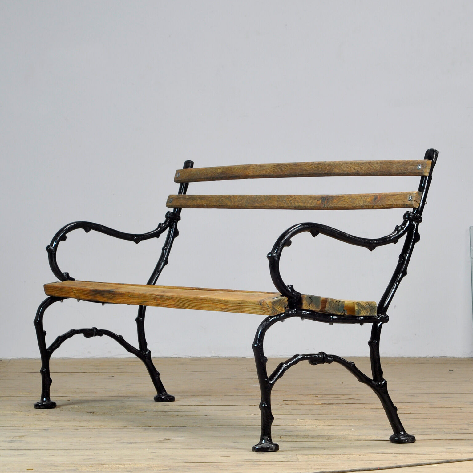Cast iron and pine garden bench, 1930's
