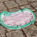 Turquoise and purple tray evoking an oyster - Art Nouveau - late 19th