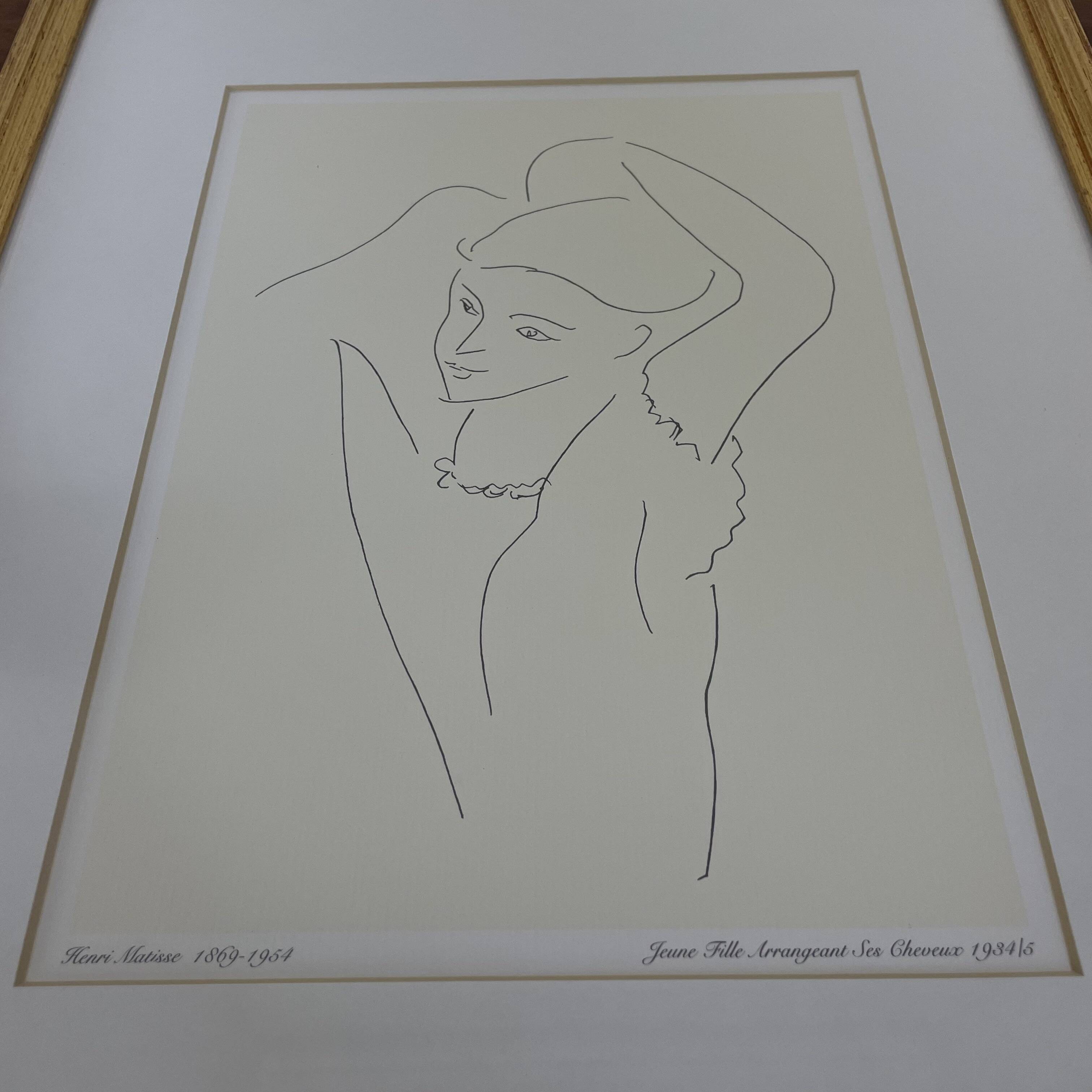 Lithograph by Henri Matisse "Young girl arranging her hair" 1934