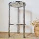 Table d'appoint en marbre et chrome, Italie années 70
