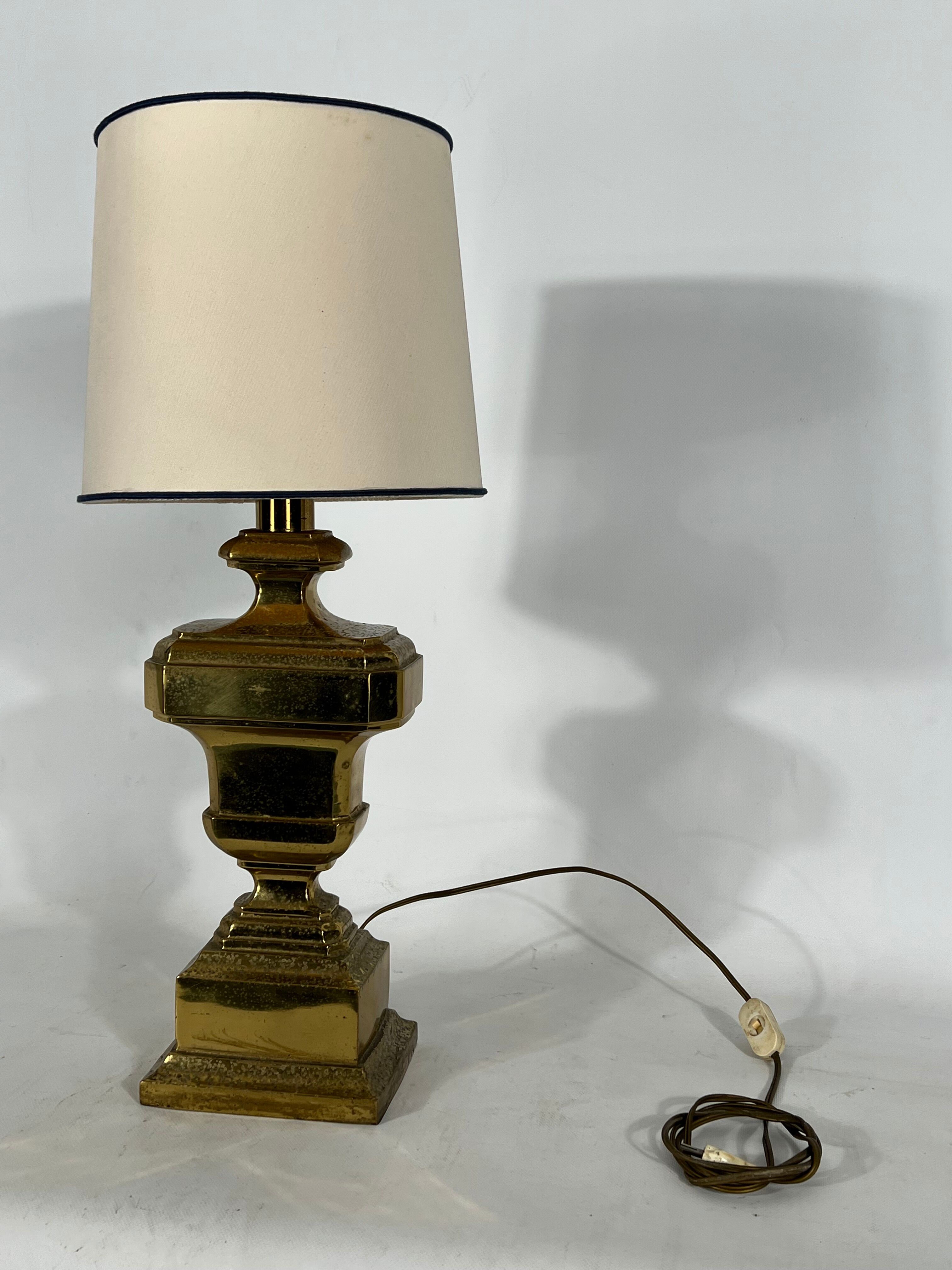 Vintage Large Italian Solid Brass table lamp from 50s