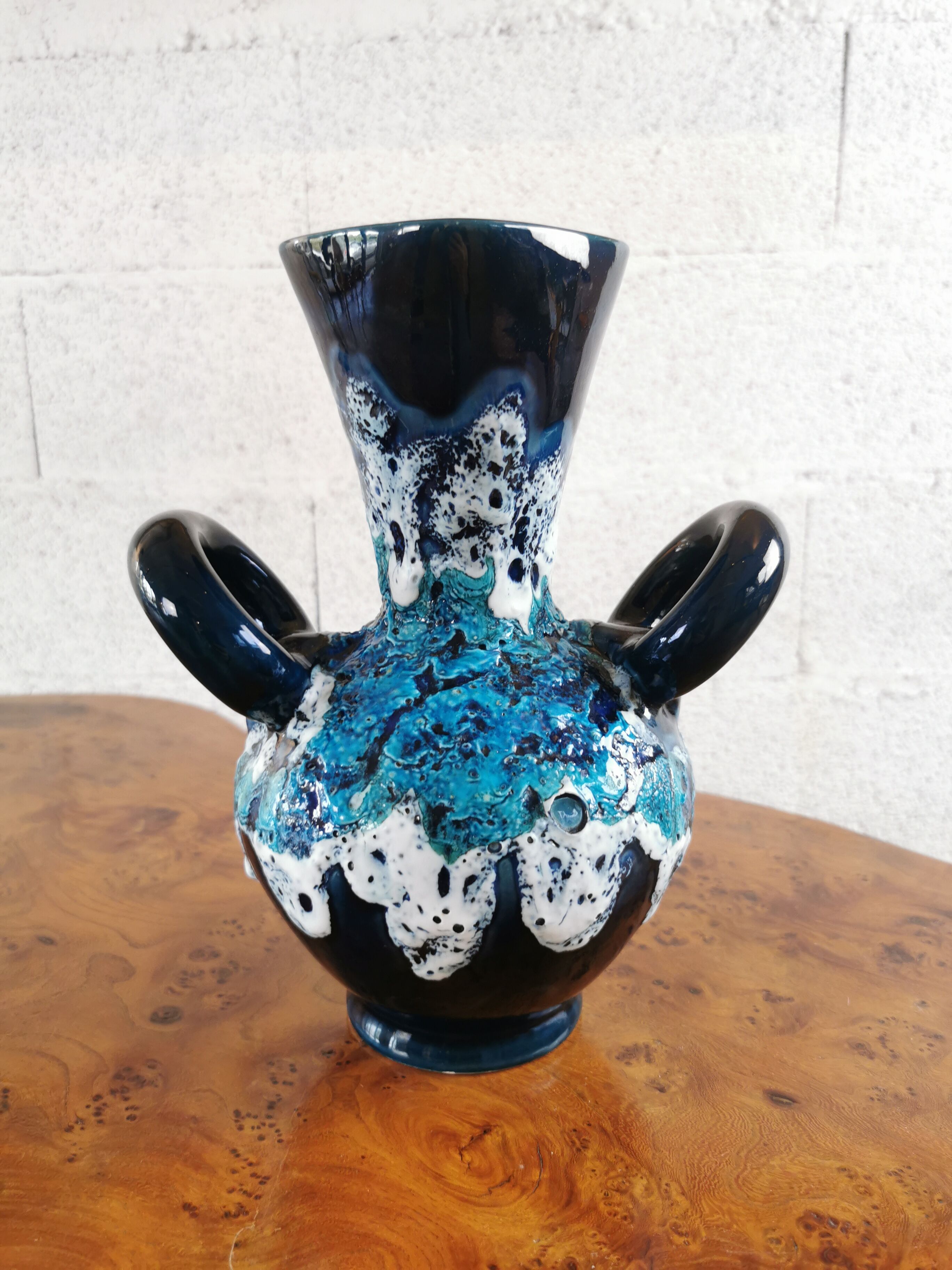 Vase bleu vallauris