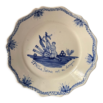 Nevers earthenware patronymic plate