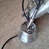 Chandelier with chrome metal frame from the 70s, 3 smoked globes