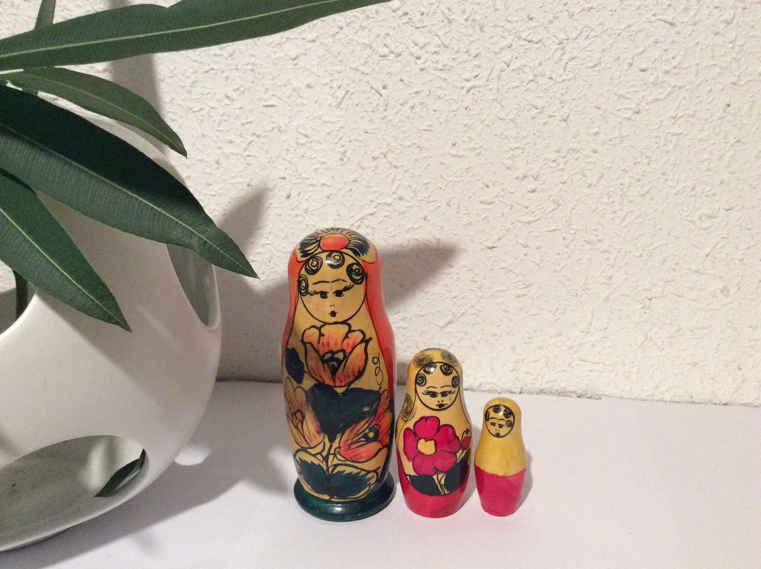 Vintage ancient Russian Matriochka dolls