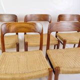 Set Of 5 Dining Chairs Model 75 Made In Teak By Niels O. Møller From 1960s