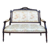 Canapé sculpté et tissu de style Louis XVI, 1900
